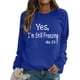 thumbnail image 5 of Gibobby Divertidas Sudaderas Sudadera de para mujer, sudadera con capucha de manga larga con estampado de letras, blusa informal y con temperamento, (Azul, M), 5 of 5