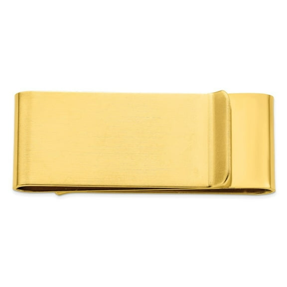 Gold Plated Solid Engravable Double sided Stainless Steel Satin Double Fold Money Clip Measures 57mm long Jewelry for Me