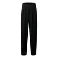 thumbnail image 4 of Womens High Waist Ankle Length Casual Pants Trousers with Pockets Comfortable Stretch Fabric Pants Black XL, 4 of 5