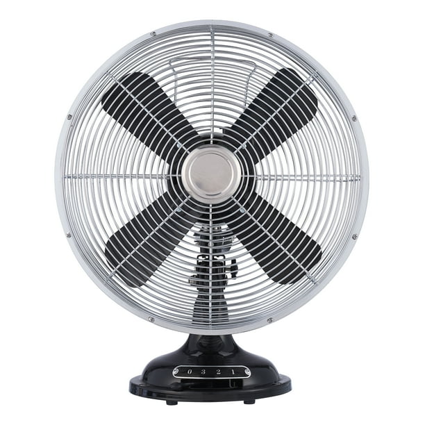 Better Homes & Gardens 12'' Retro 3Speed Metal Table Fan, Black