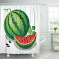 thumbnail image 1 of Cortina de ducha de baño Bio de agua de melón rojo hoja entera de sandía dibujos animados verde 165x180 cm ABPHQTO, 1 of 2