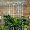 thumbnail image 5 of Olurrisa 2 Pack Metal Garden Trellis for Climbing Plants, Rustproof Sturdy Garden Arch Trellis Thickened Metal Trellis for Raised Garden Bed Roses Cherry Tomato Pea Potted Plants Outdoor Climbing, 5 of 6