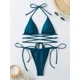 thumbnail image 1 of Microbikini Sexy para Mujer, Bandage traje de baño, bañador negro y rojo entrecruzado con Push-Up, Bikini con lazo lateral 2024, 1 of 5
