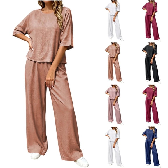 Luvrsol Sets for Women Plus Size Cotton Casual Set Daily Going Out Outfits M-4XL