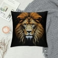 thumbnail image 2 of JEUXUS  Lion Pillow Case Cool Brown Lion Head on Black Background Throw Pillow Case  Cushion Cover for Men Women Brown Black, 2 of 5