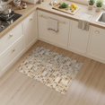 thumbnail image 2 of ODIKA 3'x5' Tan Geometric Patchwork Abstract Washable Throw Rug Interlocking Tile Mosaic Faceted Squares Modern Repeat Stain Resistant, Low Profile, Non-Slip for Entryway, Kitchen, Mudroom, 2 of 7