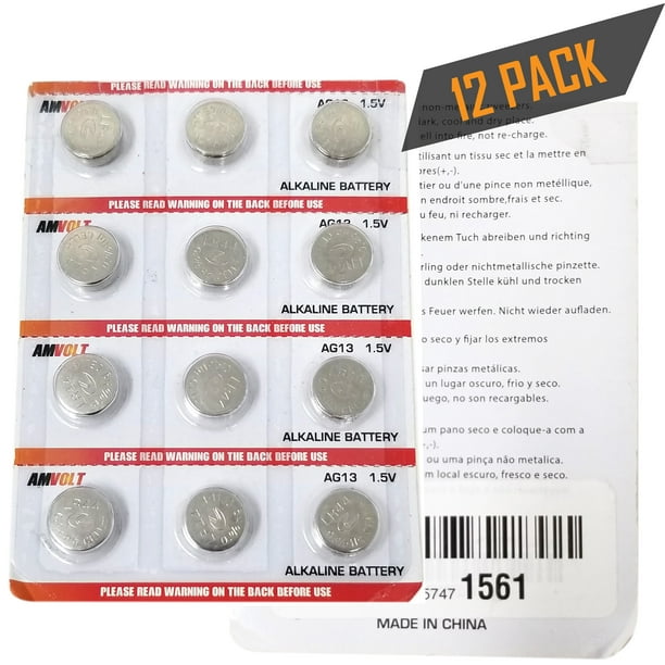 12 Pack Lr44 Ag13 Battery Ultra Power Premium Alkaline 1 5 Volt Non Rechargeable Round Button Cell Walmart Com Walmart Com