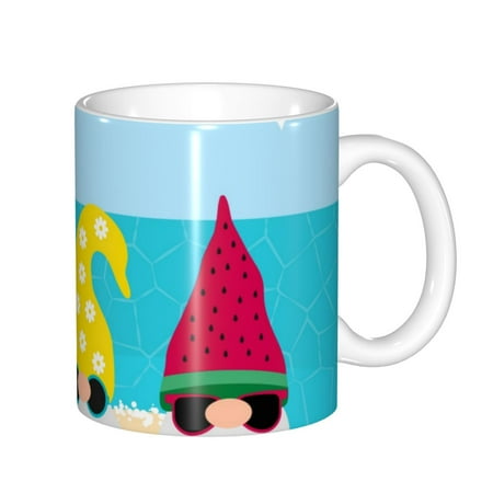 

Yiaed Gnomes On The Beach Print Ceramics Coffee Large Handle Design Extra Large Tea and Coffee Cup for Office and Home Mugs