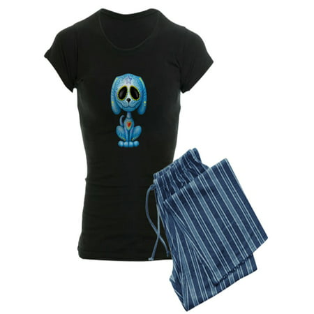 

CafePress - Blue Zombie Sugar Skull Puppy Pajamas - Women s Dark Pajamas