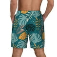 thumbnail image 4 of Goofa Tropical Leaves Printed Men's Swim Trunks Board Shorts Quick Dry Mens Swimming Trunks with Compression Liner,Breathable Fit Hawaii Beach Shorts-Large, 4 of 9