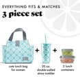 thumbnail image 5 of Medport 989FF456 Insulated Designer Lunch Bag Kit with Fresh Selects Container Set & Patterned Water Bottle, 5 of 13