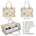 thumbnail image 2 of Large Capacity Tote Bag,Pioneer Flower Floral Print Pattern Handbag Fashion Luxury Tote Bag,15.7"x13"x 5.1" Inches,Laptop Compatible, 2 of 6