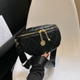 thumbnail image 1 of Bolso de pecho para mujer, Bolso de hombro de PU de diseñador de lujo para viajes de oficina (negro), 1 of 8