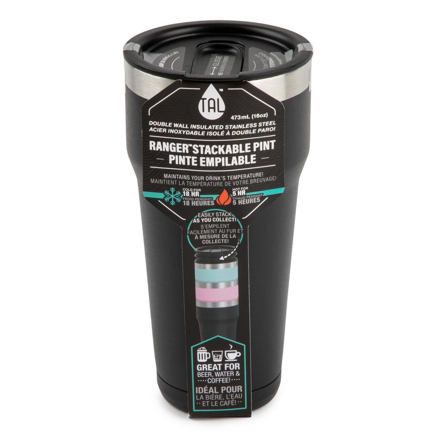 TAL Stainless Steel Stackable Pint Tumbler 16 fl oz