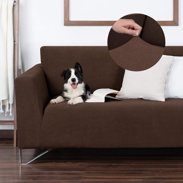 Juego de 3 Fundas Cubre Sala - Tejido Jacquard Elástico Fácil Lavado. Ideal para Proteger Tus Muebles - Protector de sillón - Sofa Cover (Marfil (Afelpado))