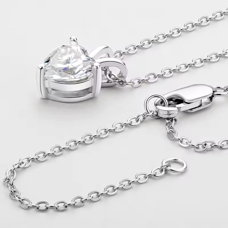 2 Carat 8mm Moissanite Necklace for Women, S925 Sterling  New GRA Certified Diamond (Moissanite) Necklace 2 CTW main image 0