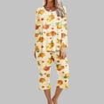 thumbnail image 1 of Puntoco Conjunto de pijama cómodo de dos piezas con cuello redondo y manga larga para mujer, conjunto deportivo, 2 piezas Puntoco Puntoco-1383, 1 of 5