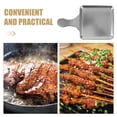 thumbnail image 2 of Assiette de Cuisson en Acier Inoxydable Carrée Rétro Collation Barbecue Dîner Occidental Plat de Service pour Fêtes Pique-Niques Usage Quotidien 2 Pcs, 2 of 9