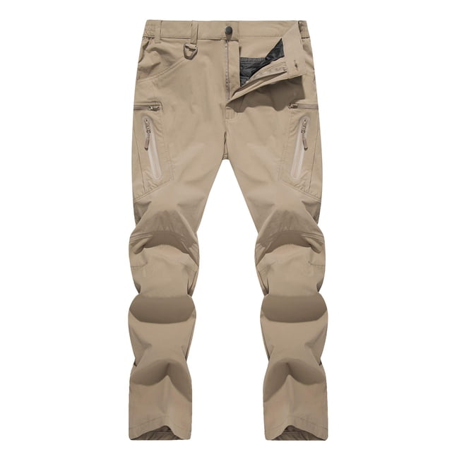 Pantalones de senderismo TACVASEN impermeables y ligeros para hombre, color caqui