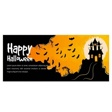 Linjieee Theme Fabric Logo Poster Banner Background Hanging Pumpkin Bat Moon Used For Studio Background Party Decoration6 Windsock Flags for outside