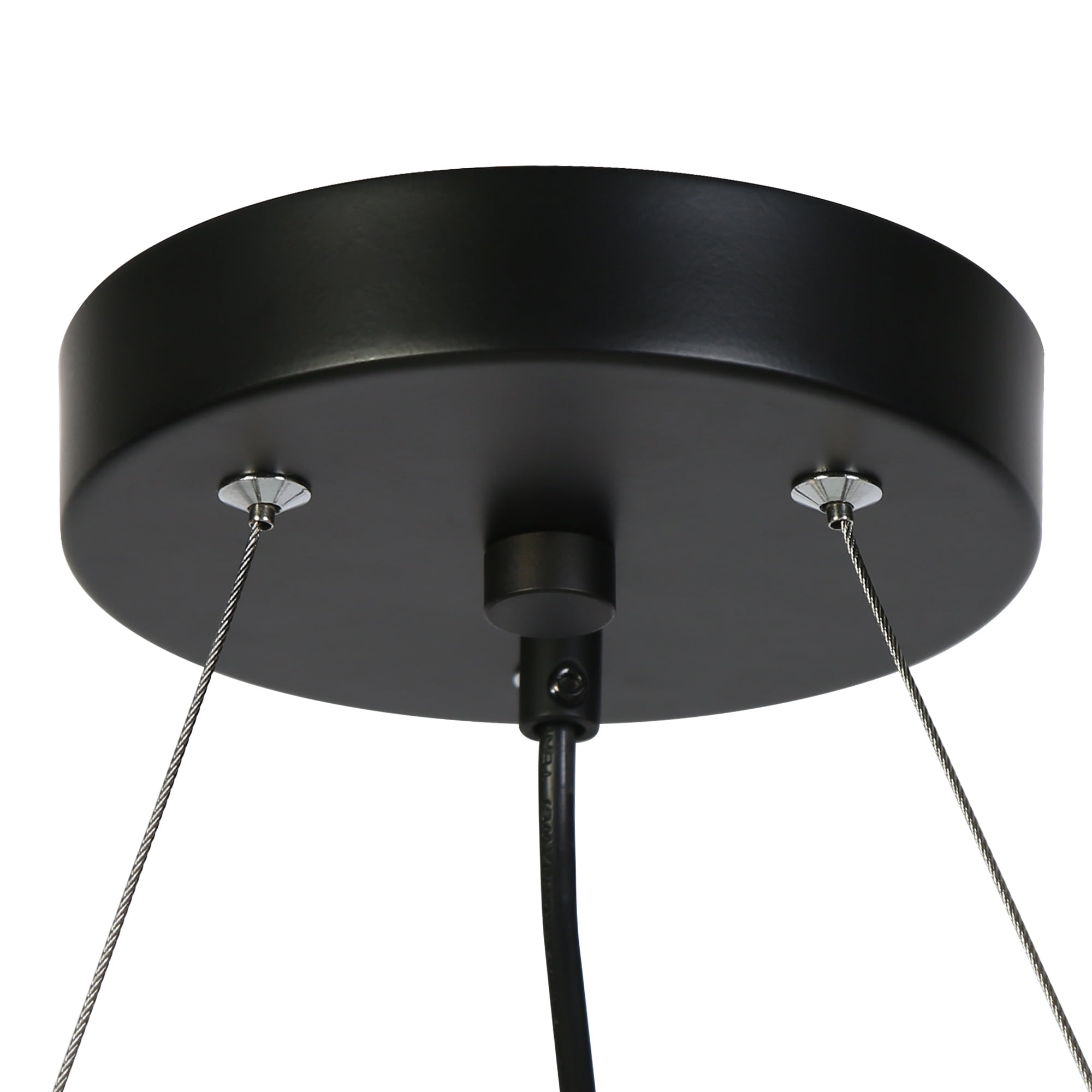 LNC 9-Light 1-Tier Transitional Metal Matte Black Hardwired Wagon Wheel Chandelier
