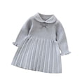 thumbnail image 6 of StSilkitty Girls Sweater Dress Long Sleeve Collared Bowknot A-Line Midi Dresses Fall Lightweight Casual Outfits, 6 of 9