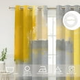 thumbnail image 3 of Yellow Bedroom Blackout Curtains, Yellow Cafe Curtains Gray Window Curtain Mustard Yellow Blackout Polyester Grommet Window Treatment Drapes for Living Room 42"W x 45"L (Pack of 2), 3 of 6