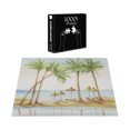thumbnail image 4 of Ambesonne Tropical Jigsaw Puzzle, Sandy Beach and Palm Trees, Heirloom-Quality Fun Activity for Family Durable Cardboard, 1000 pcs, Pale Brown Fern Green, 4 of 6