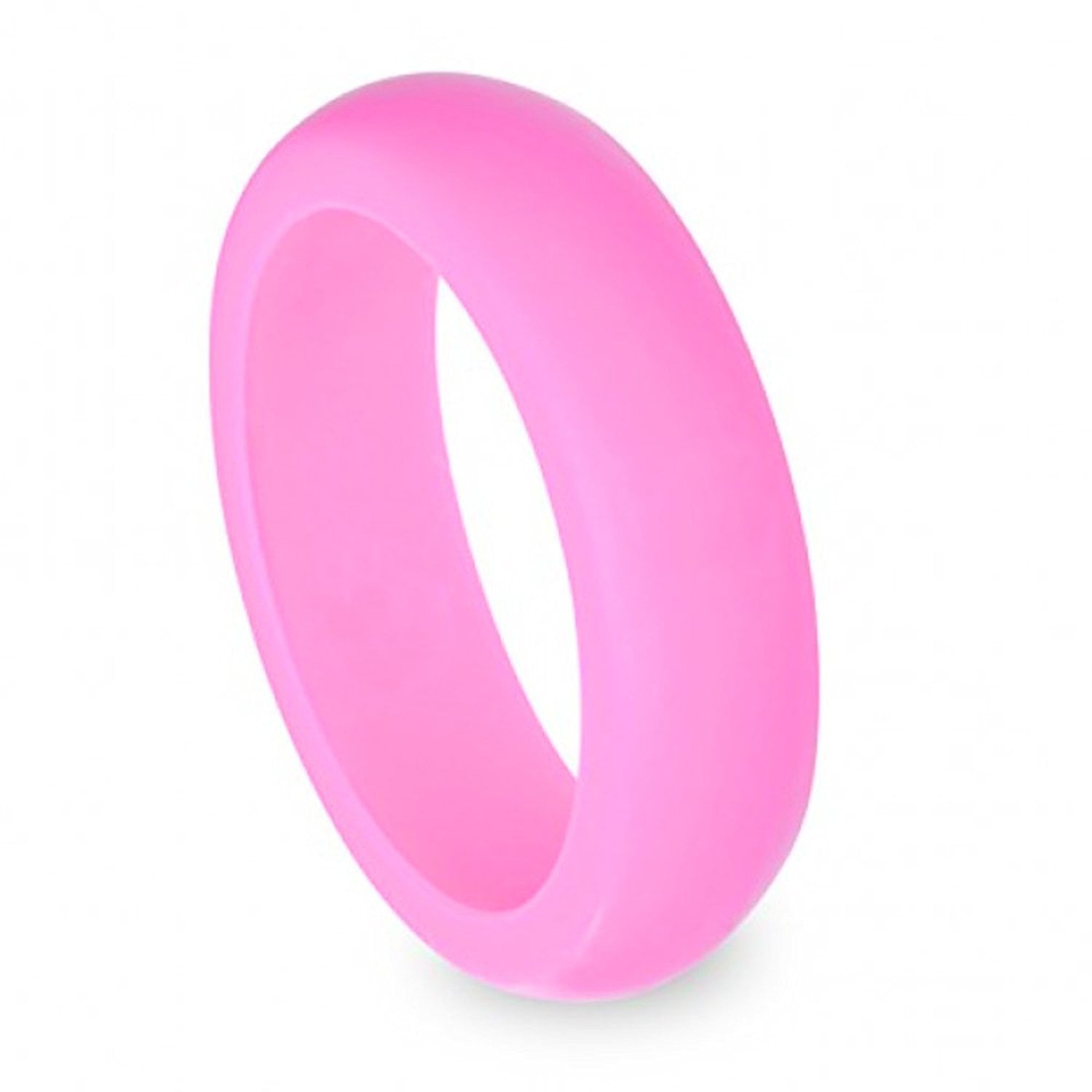 FSR FLEXIBLE SILICON RINGS 6MM Men or Ladies Flexible PINK Silicon Rubber Wedding Band Ring