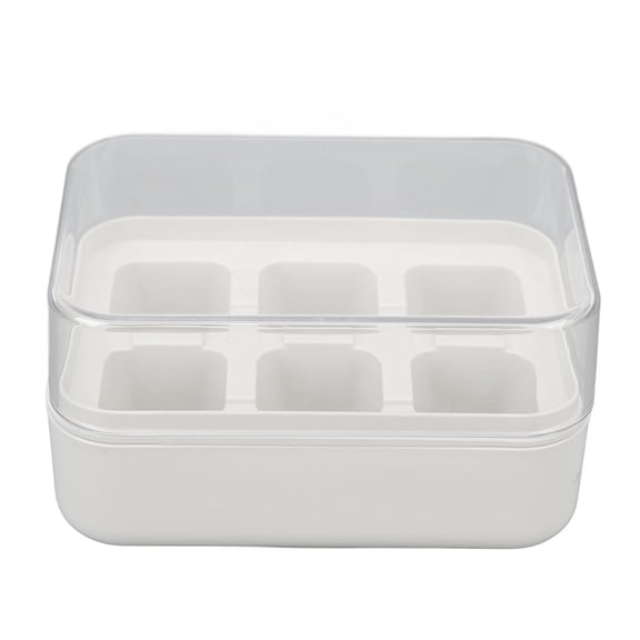 BOKYAN Silicone Mini Ice Cube Tray with Transparent Lid, 6-Cube Pressable Design, Food Grade, Stackable, Ideal for Cocktails & Whiskey