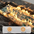 thumbnail image 4 of 44" Propane Gas Fire Pit Table, 50000 BTU Rectangular Fire Pit, Tile Tabletop with Beautiful Wicker Base for Outside Patio Deck Garden Courtyard, 4 of 7