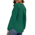 thumbnail image 5 of UVN Blouses for Women V Neck Long Sleeve Shirts Dressy Casual Ruffle Chiffon Tops, 5 of 10
