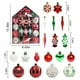 thumbnail image 3 of Xihbxyly Juego de 73 Adornos Navideños de Plástico Irrompible, En Rojo, Verde, Azul y Dorado, para Árbol de Navidad, Fáciles de Colgar, Perfectos para Hogares y Fiestas, Tamaño de 6 Cm., 3 of 5