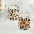 thumbnail image 2 of Yayeee 2 Pack Qtip Holder Bathroom Cotton Swab Canister with Lid Clear Dispenser Set, Plaid Deer, 2 of 6