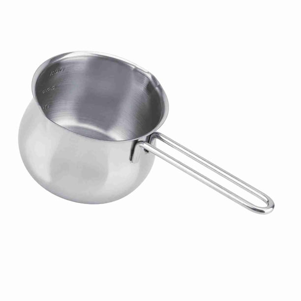 OLLA PARA LECHE DE ACERO INOXIDABLE DE 800 ML CON LÍNEA DE ESCALA, FÁCIL DE MANEJAR, RESTENTE, INECTIVO PARA DERRETIR QUESO, CHOCOLATE, CARAMELO, MANTECILLA OOLLA PARA DERRETIR