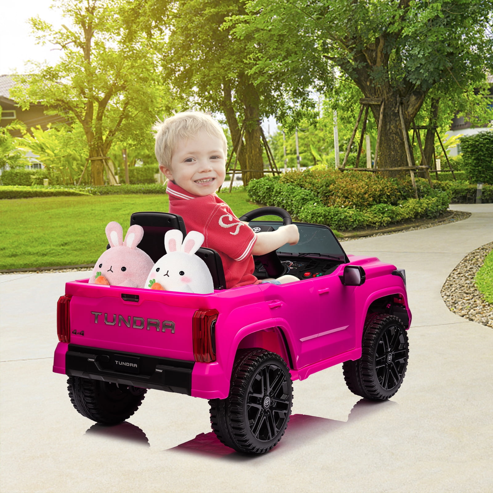 EastVita 12V Ride on Car [Toyota Licensed] Ride on Toys, Battery Powered Electric Car with Remote Control, MP3, LED Lights, Safety Belt etc. for Age 3+Boys Girls