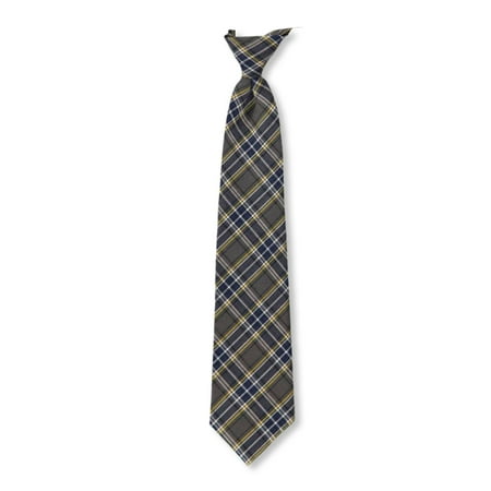 

Cookie s Adjustable Banded Necktie with Clip - gray/blue/white/gold *plaid #42* 12