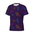 thumbnail image 3 of Yiaed Colorful Snake Print Mens Short Sleeve Tight Fit T-Shirt, Crewneck Casual Tee-Large, 3 of 5