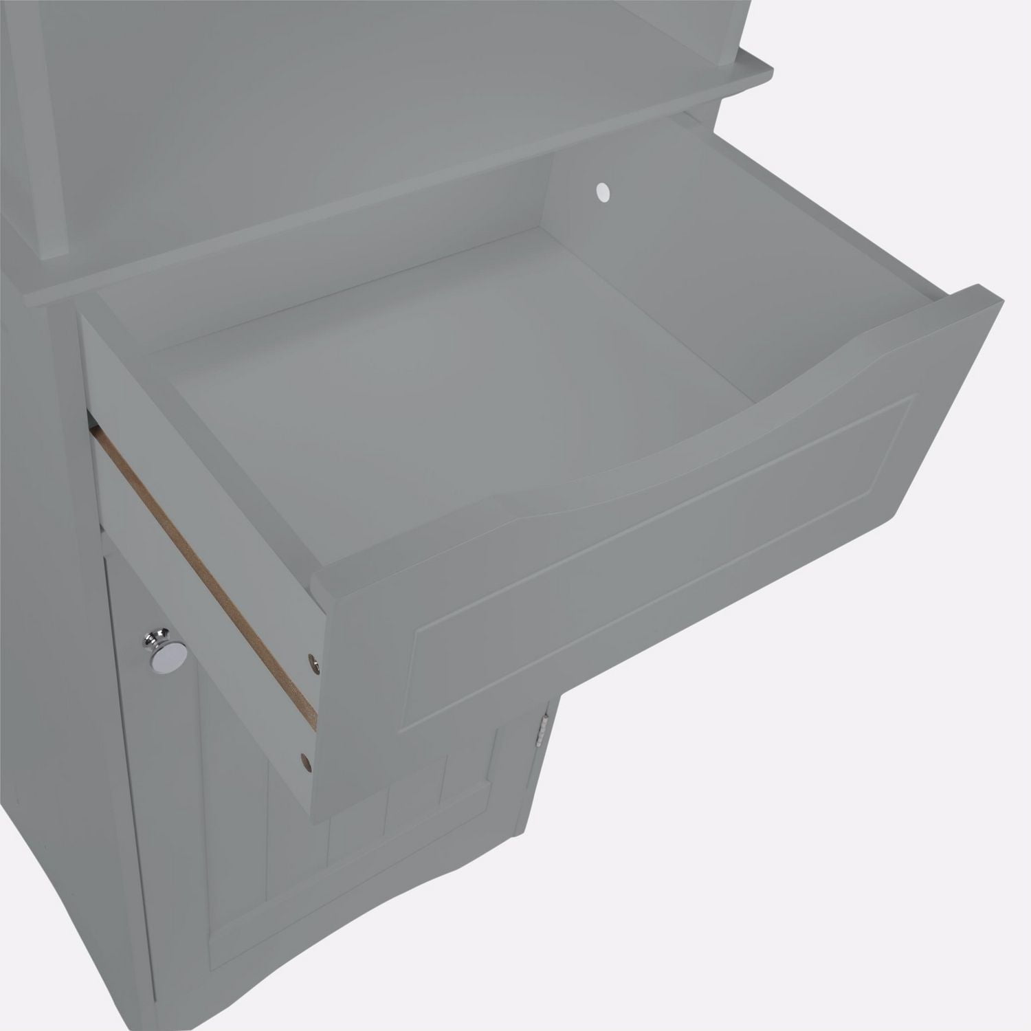 RiverRidge® Home Ashland Collection 16.54-inch W x 60.04-inch H x 13.39-inch D Bathroom Linen Storage Tower Cabinet in Gray