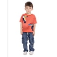 thumbnail image 5 of Wonder Nation Toddler Boys Short Sleeve Striped Graphic Tee with Zipper Pocket, Sizes 12M-5T, 5 of 7
