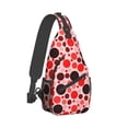 thumbnail image 2 of ZNDUO Sling Bag, Men Shoulder Backpack Small Cross Body Chest Sling Backpack-Red Polka Dots Seamless Pattern, 2 of 8