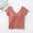 Pink, variant on Women's Ribbed Knit V-Neck Short Sleeve Crop Top Seamless Fitted T-Shirt for Loungewear & Layering Pink M