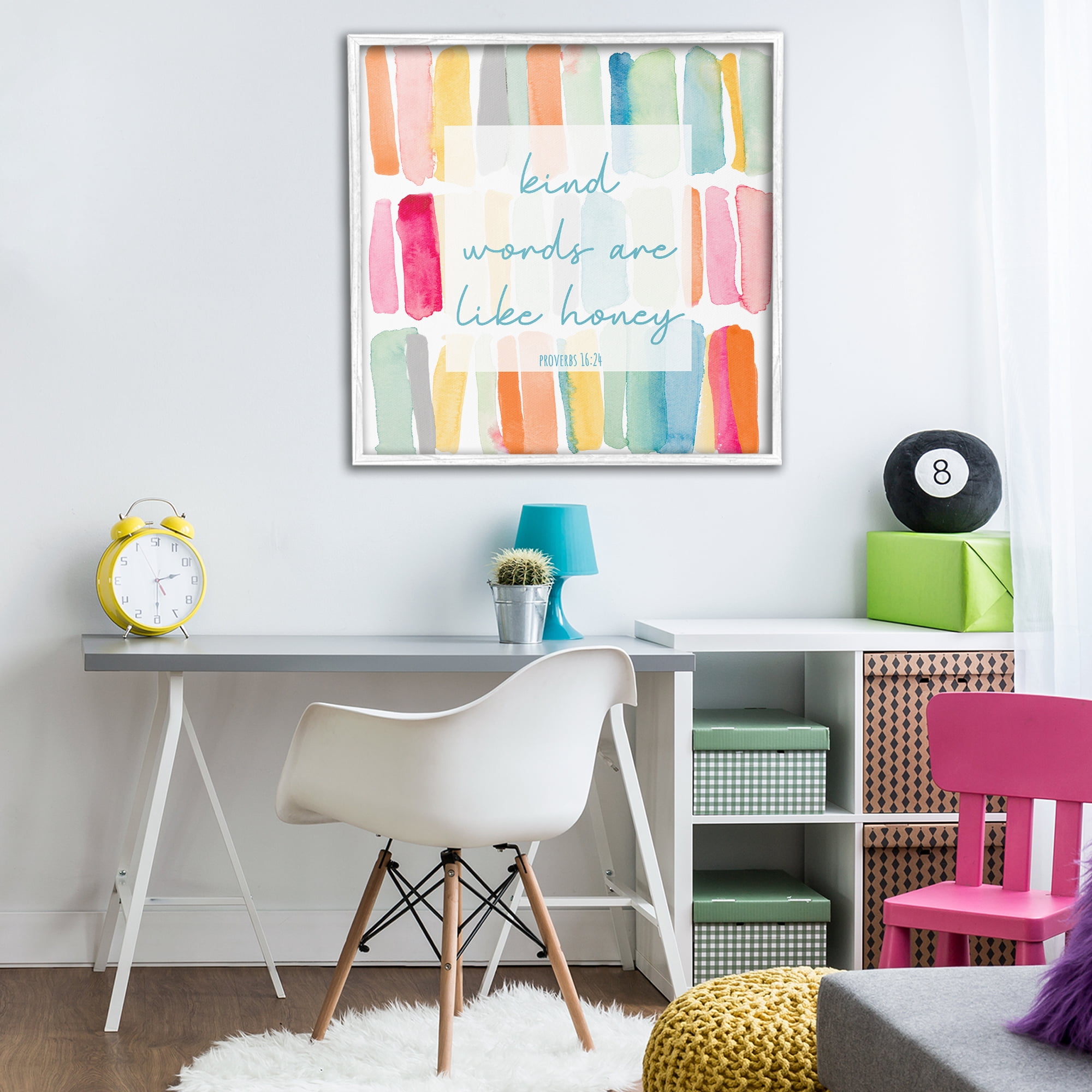 Stupell Industries Kind Words Are Like Honey White Framed Giclee Art, design by Lanie Loreth