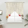 thumbnail image 3 of Vintage Mushrooms Swag Valances for Windows 2 Pack Spring Flowers Plants Beige Background Swag Kitchen Curtains 36 Inches Long Rod Pocket Short Window Treatment for Kitchen Bathroom 28"x36", 3 of 9