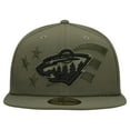 thumbnail image 2 of Men's New Era  Olive Minnesota Wild Military Appreciation Flag 59FIFTY Fitted Hat, 2 of 5