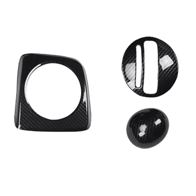 3Pcs AT Car Carbon Fiber Gear Shift Panel Cover Frame Trim RHD for 2006-2011 RHD