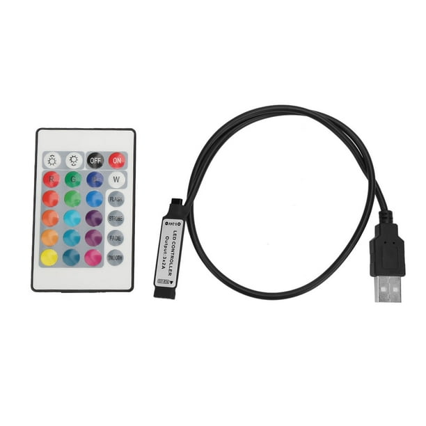 Control remoto de tira de lámpara, controlador de luz de tira LED RGB de 24 teclas de 5-24 V Controlador inalámbrico remoto de tira LED Eficiencia máxima