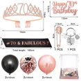 thumbnail image 4 of YANSION 70th Black Rose Gold Birthday Decorations Women, 70th Birthday Crown and Birthday Sash, 70th Birthday Cupcake Topper Confetti Balloons Party Accessories Supplies for Mom/Grandma's Birthday, 4 of 8