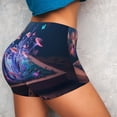 thumbnail image 4 of Rateoe Book Glowing Mushrooms Printed Power Workout Shorts for Women Tummy Control Squat Proof Ribbed Thick Seamless Scrunch Active Short-Large, 4 of 8