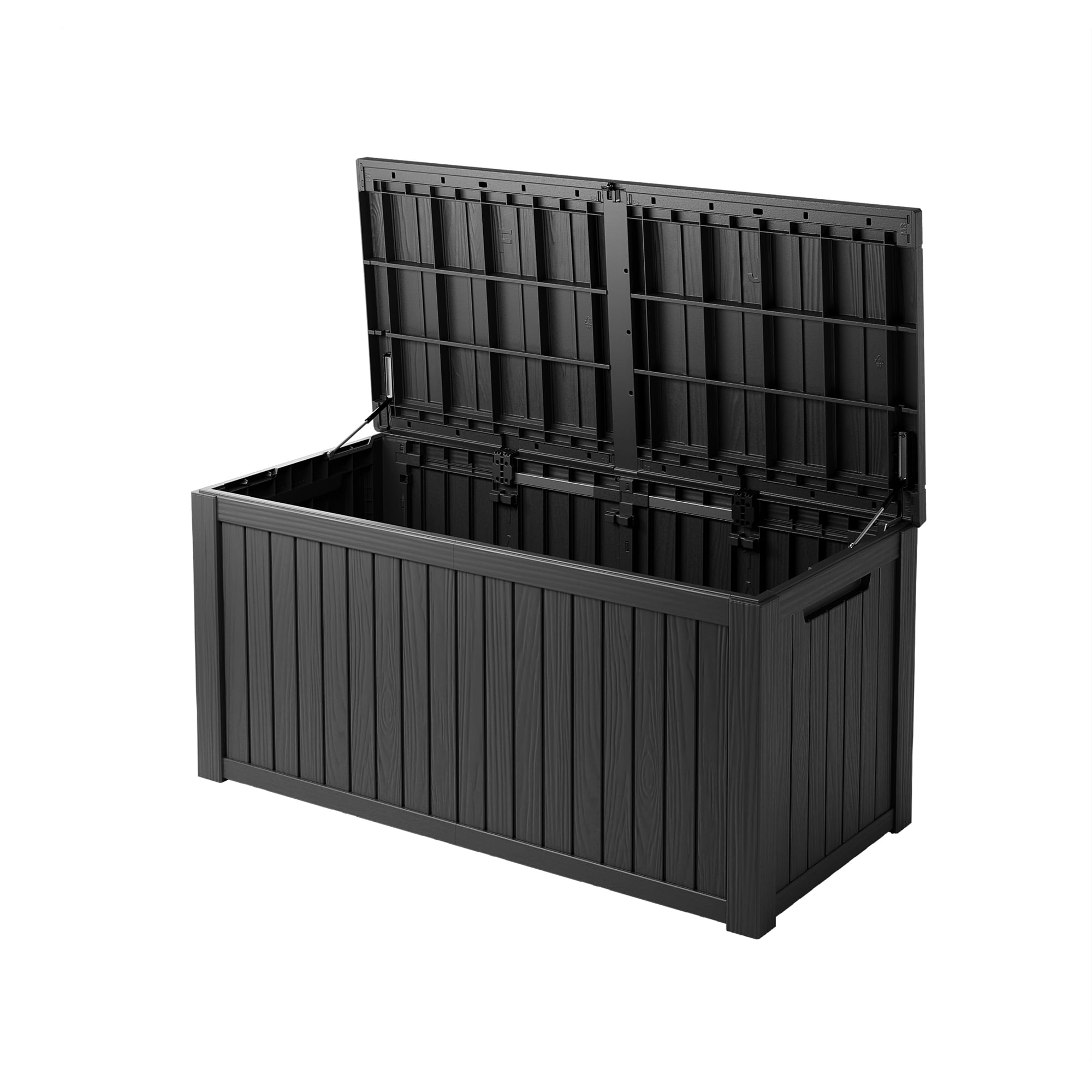 MAYEERTY 180 Gallon Outdoor Deck Box, Large Capacity Storage Box for Patio Furniture Cushions, Pillow with Wheels, Black